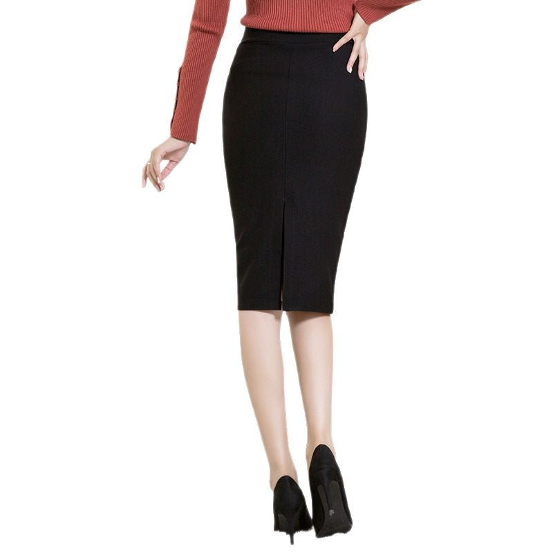 Womens High-waisted Midi Skirt With A Slit