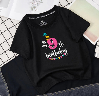 Children's Birthday Number Print Short Sleeve