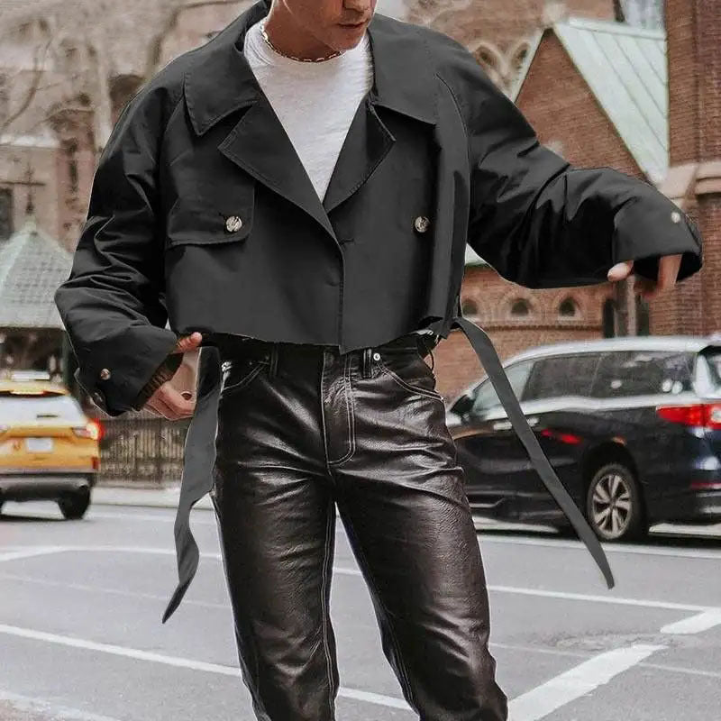 Mens Stylish Loose-fit Jacket Trench Coat