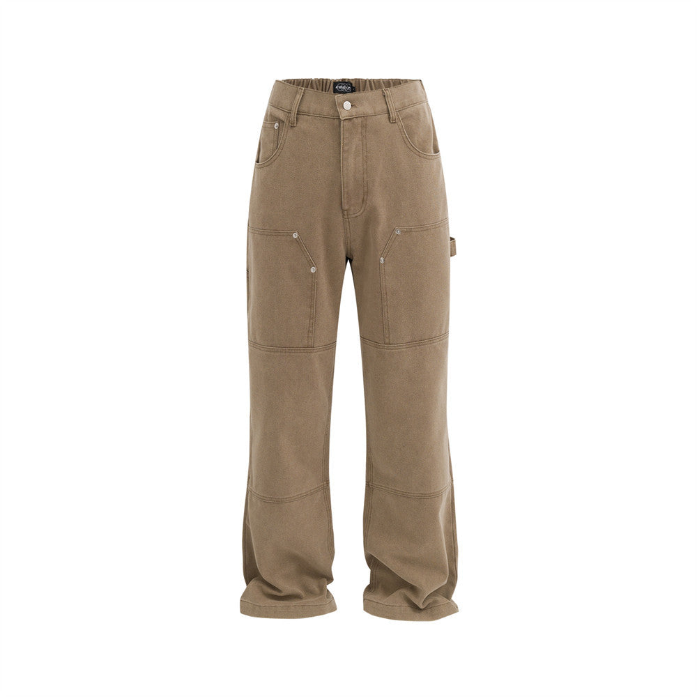Punk Tooling Denim Logging Pants Men