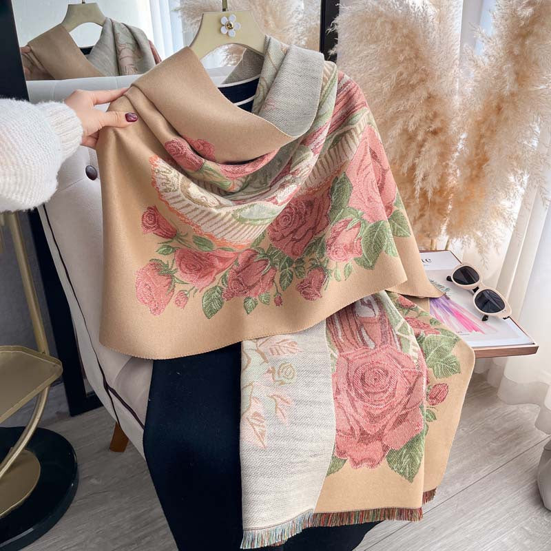 Thickened Scarf Reversible For Fall And Winter