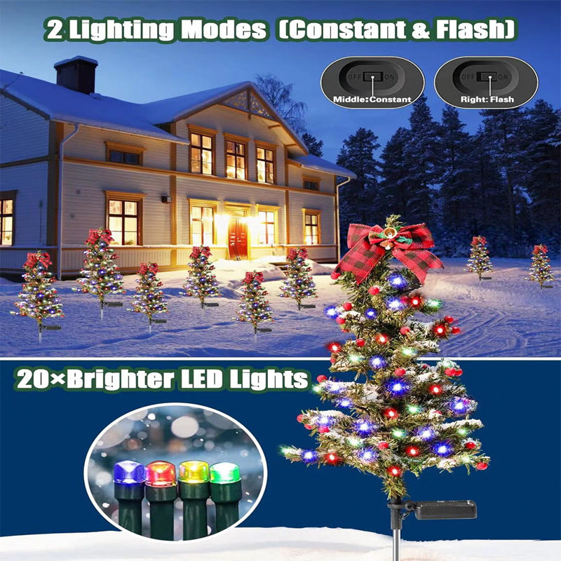 Solar Christmas Tree Yard Stake Pathway Light Decor
