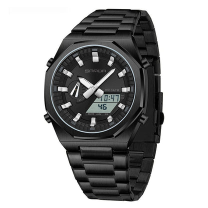 Dual-display  Multi-function Summer-time Mens Watch