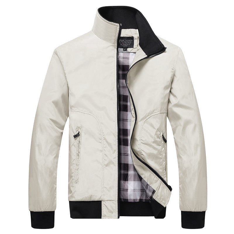 Korean-style Casual Mens Coat With A Stand-up Collar
