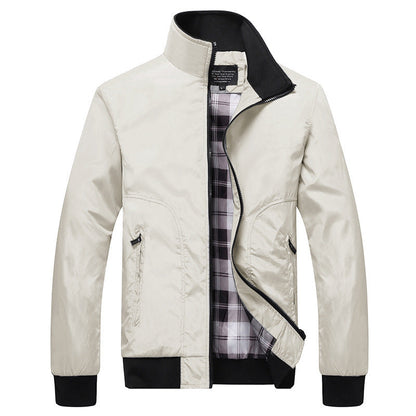 Korean-style Casual Mens Coat With A Stand-up Collar