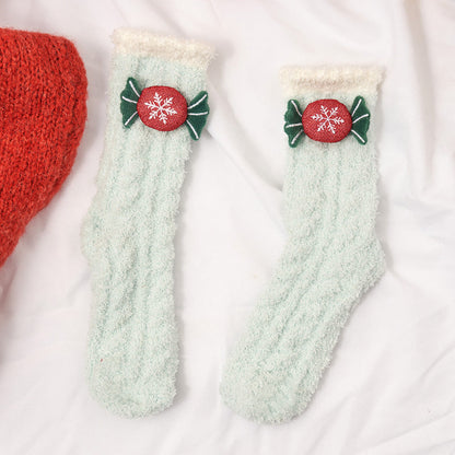 Coral Socks For Children In Autumn And Winter