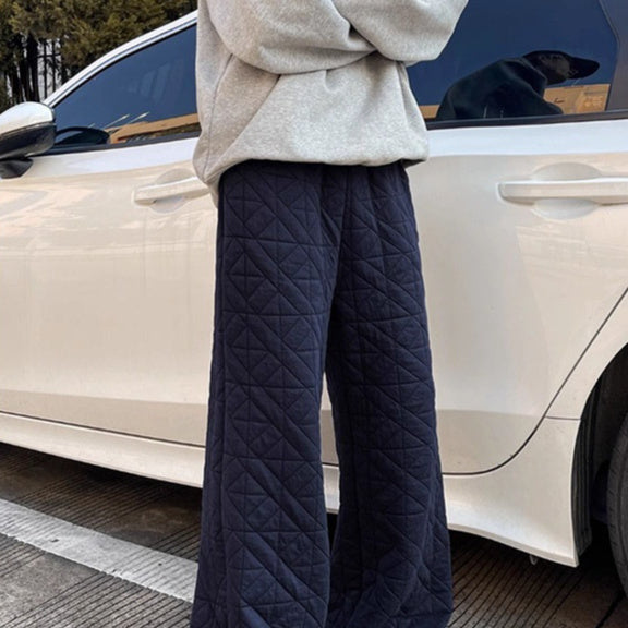 Loose-fit, Figure-flattering Drawstring Wide-leg Casual Pants