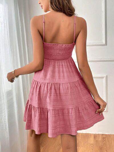 Tiered Smocked Square Neck Cami Dress for Casual Style