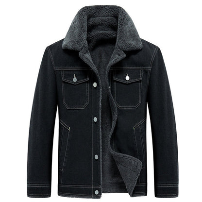 Spring And Autumn Warm Padded Youth Men's Denim Jacket