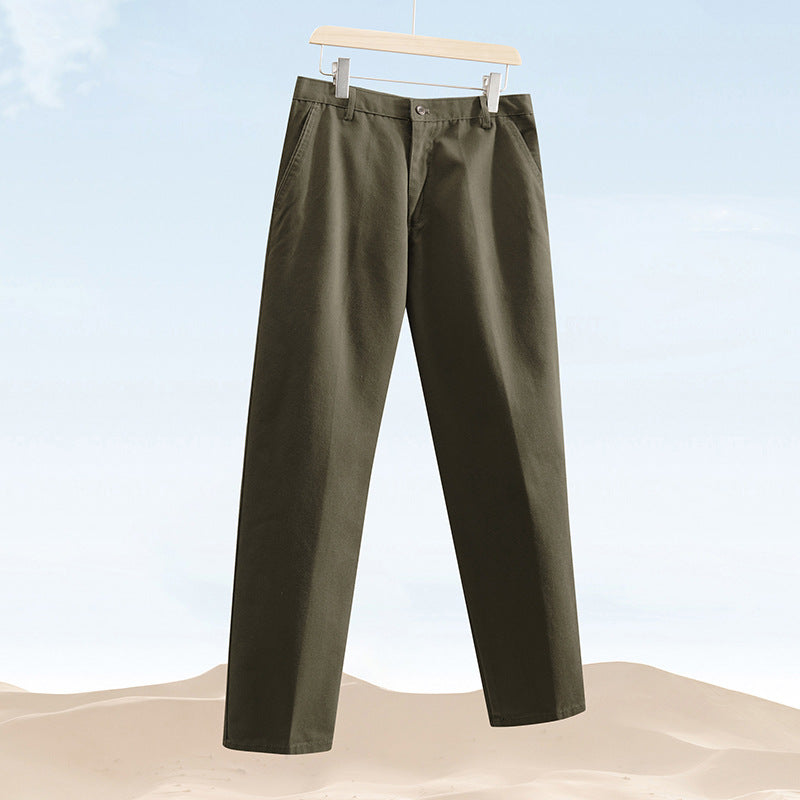 Men's Loose Fit Straight Leg Casual Trousers - Comfortable Daily Wear Pants for Men