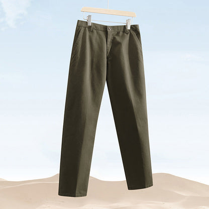 Men's Loose Fit Straight Leg Casual Trousers - Comfortable Daily Wear Pants for Men