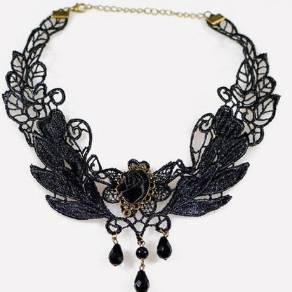 Gothic Vintage Lace Hollow-Out Necklace Choker