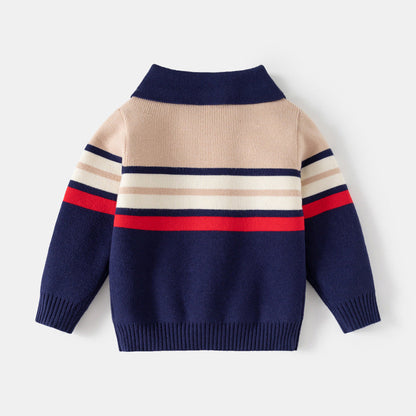 Fashionable Childrens Clothing Boys Lapel Sweater