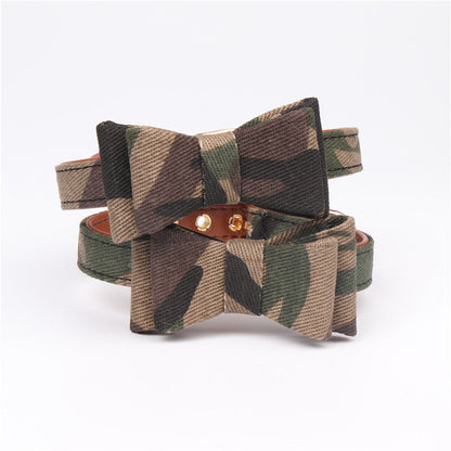 Camouflage Series Bowknot Pet Collar