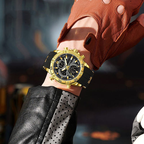 Multifunctional Mens Electronic Watch Waterproof, Luminous, With Alarm