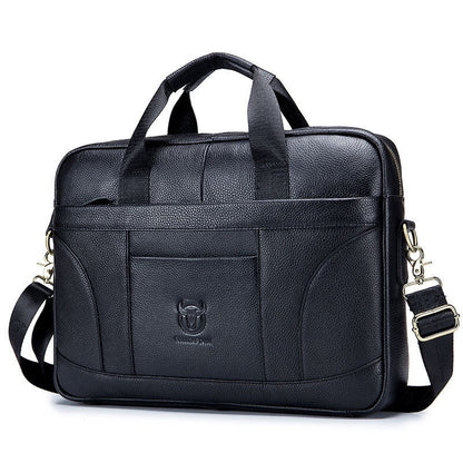 Full-grain Leather Large-capacity Men's Briefcase