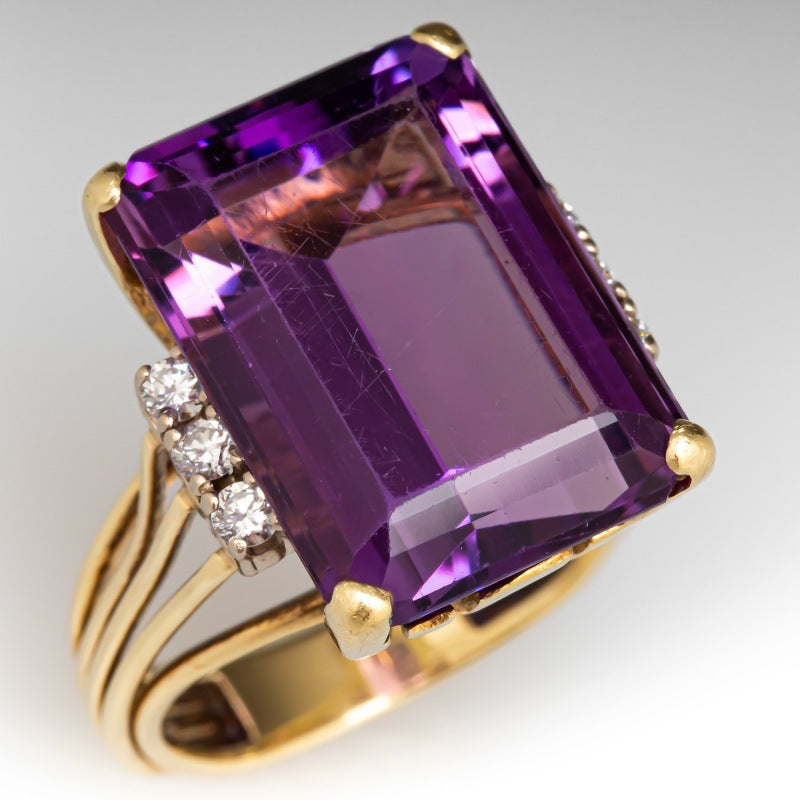 Simple Electroplated Gold Zircon Ring