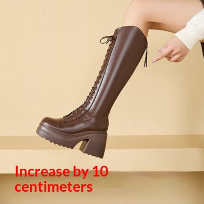 Womens Over-the-knee Boots With Ultra-high Chunky Heels For Added Height