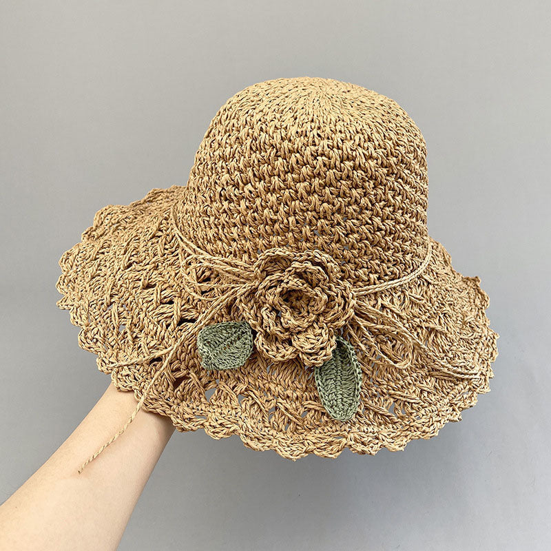 Foldable Floral Straw Sun Hat