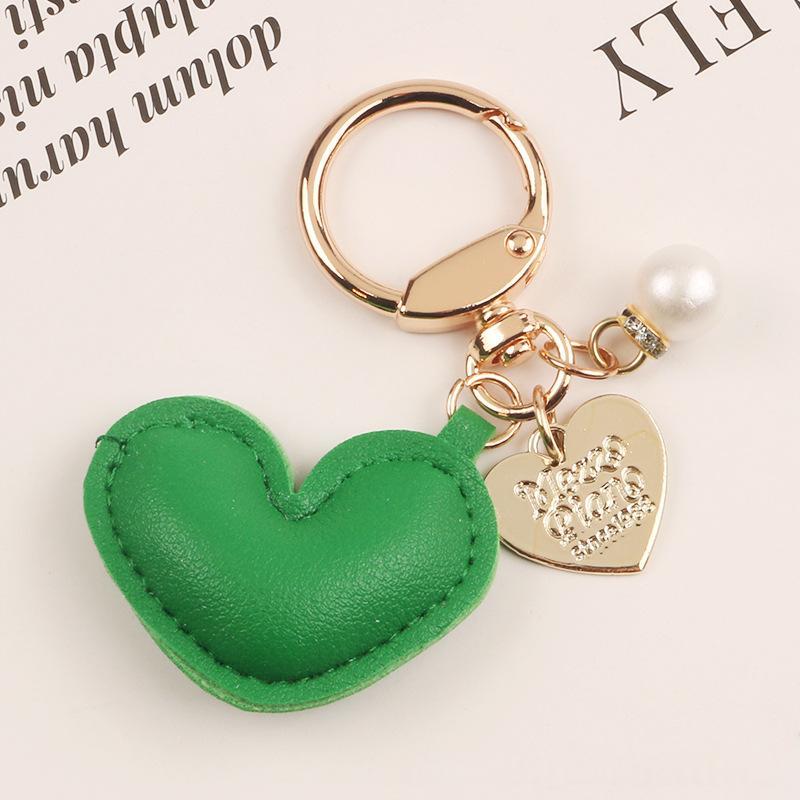 New Leather Heart-shaped Alloy Keychain Pendant