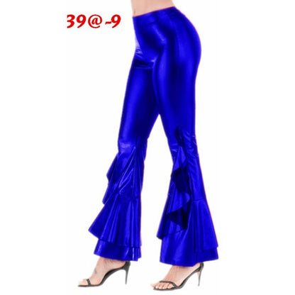 Women's Slim-fit Leather Bell-bottom Pants
