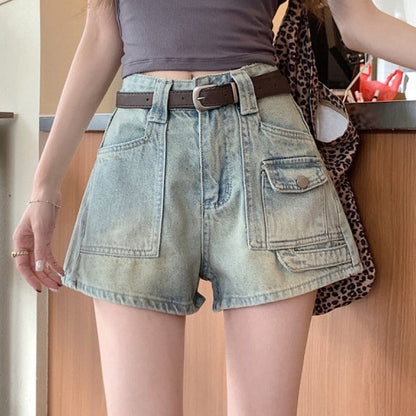 Loose-fitting Slimming Denim Shorts For Women