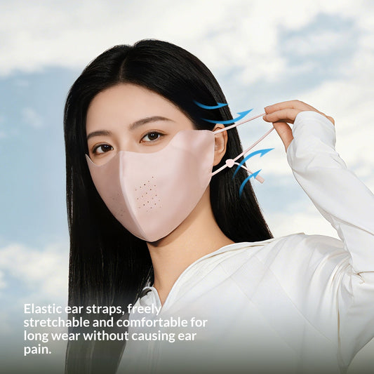 Sun-protective With Ventilation Holes Breathable Ice-silk Sunshade Face Mask