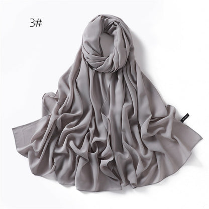 Soft Draping Solid-color Scarf For Women