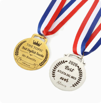 Medal - Gold Medal Silver Medal Medal Plate