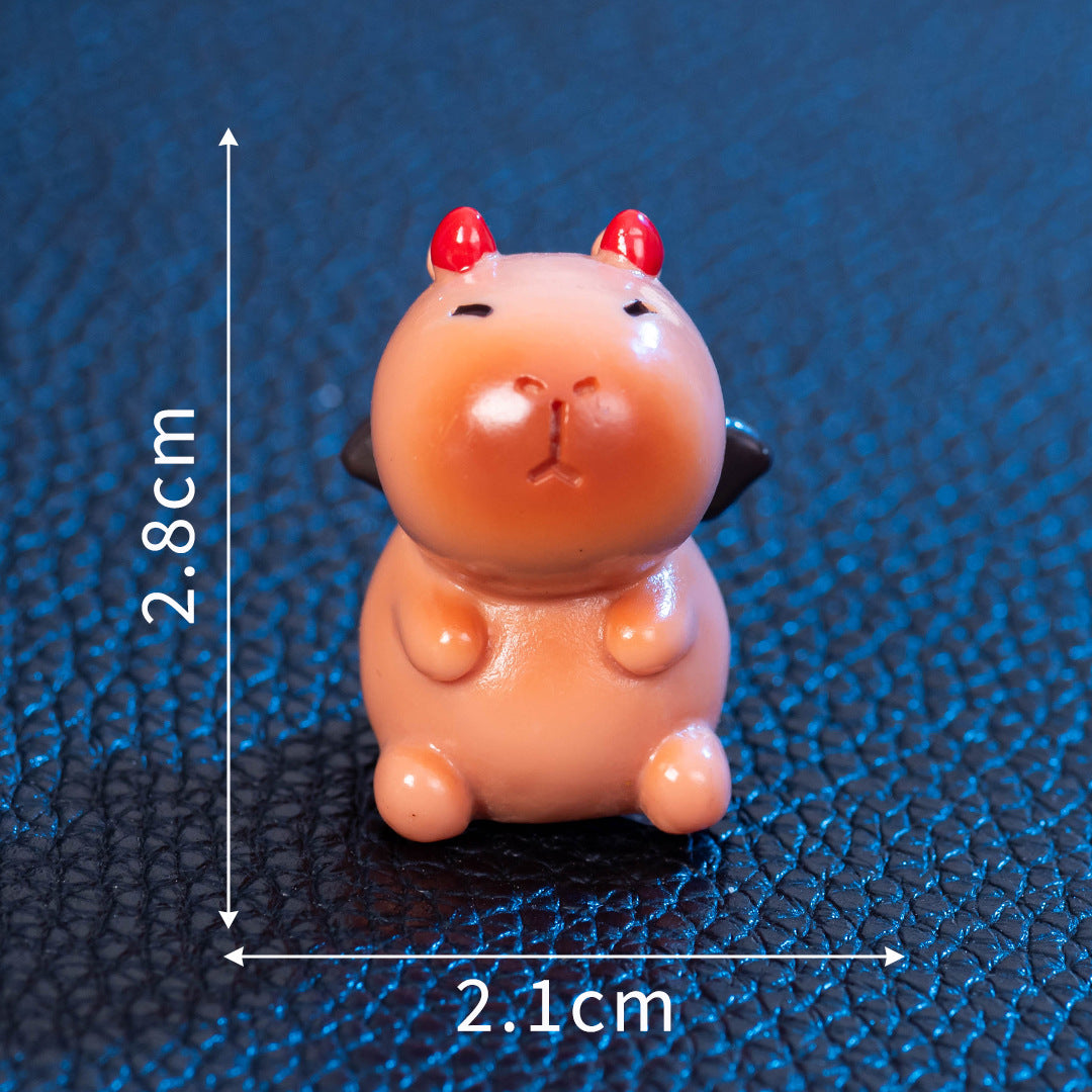 Micro Landscape Halloween Cute Capybara Resin Decorations