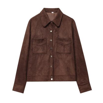 Women's Lapel-collar Jacket With Pockets