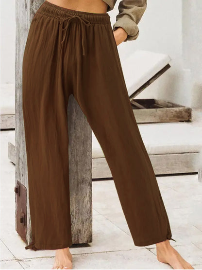 Womens Solid-Color Summer Casual Home Pants