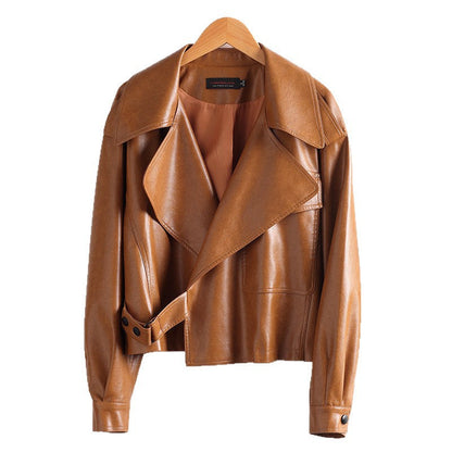 Women's Leather Loose-fitting Fashionable Jacket