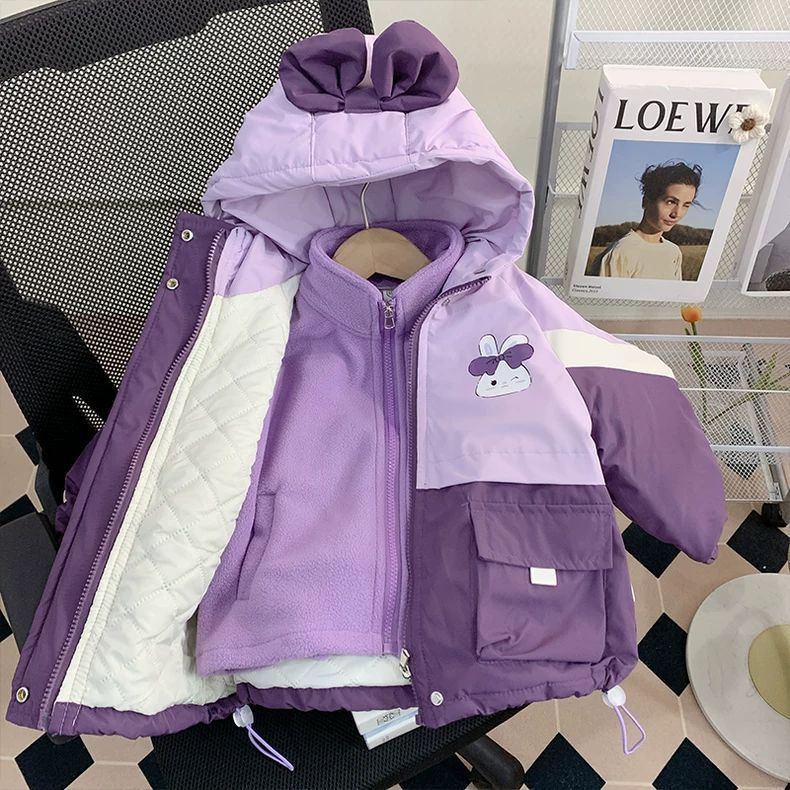 Girls' Jackets Child Clip Cotton Autumn And Winter Clothing