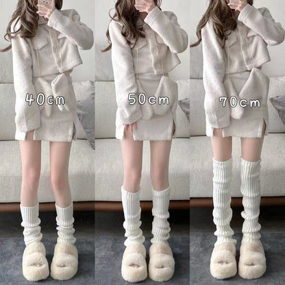 Thickened Knitted JK-style Sock Booties For Women