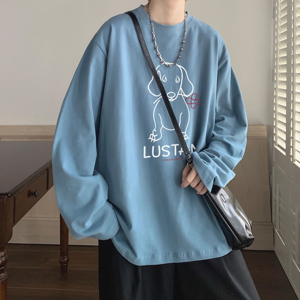 Cartoon Puppy Printed Long Sleeve T-shirt