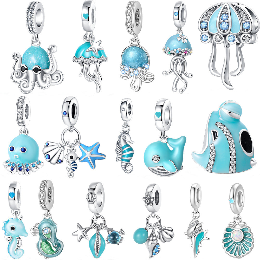 Marine Life Series Silver-Plated DIY Loose Beads For Jewelry Making