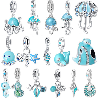 Marine Life Series Silver-Plated DIY Loose Beads For Jewelry Making
