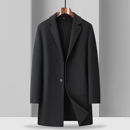 Men's Mid-Length Double-Faced Wool Coat