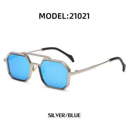 Steampunk Polygonal Small Frame Sunglasses