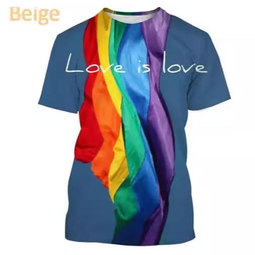 Rainbow 3D Printed T-shirt Men And Women Oversized Short Sleeve Casual Shirt Fashion Tops Trend