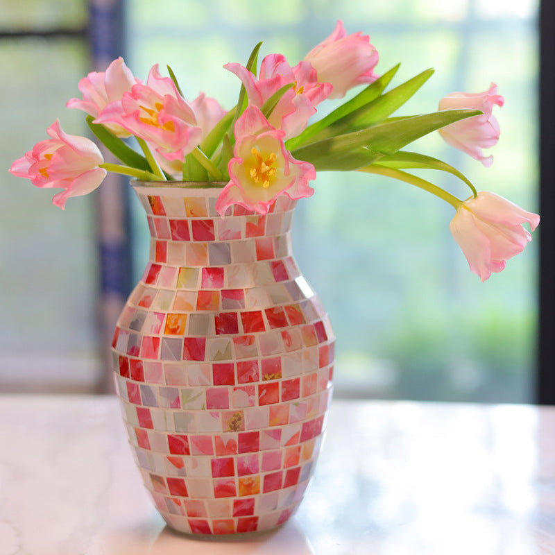 Colorful Mosaic Glass Vase Decoration