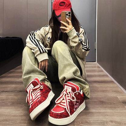 Women's Creative All-match Printed Flat Sneakers