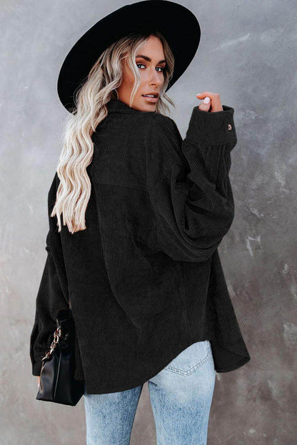 Sequin Football Button Up Long Sleeve Jacket for Women