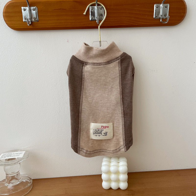 Contrast Color Sleeve Cotton Base Shirt Pet