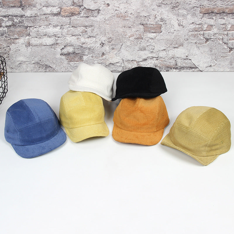 Pure Cotton Corduroy Five-panel Cap Short Brim 5-panel Baseball Cap