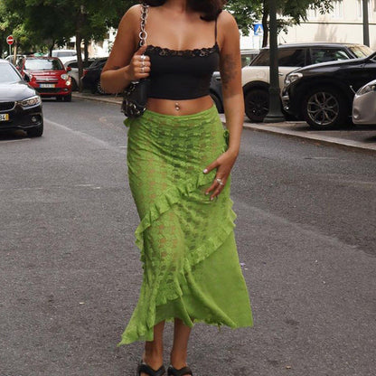 Design Lace Stitching Skirt Women