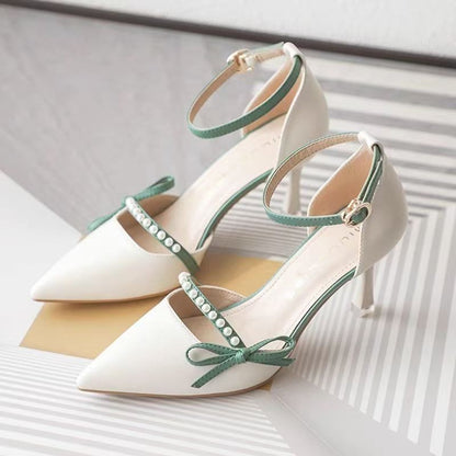 Women Summer 2026 New Comfortable Versatile One Strap Niche Pumps French Stiletto Bridesmaid Heels