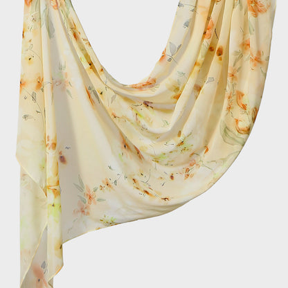 Printed Chiffon Long Scarf For Women Versatile And Fashionable For Outerwear