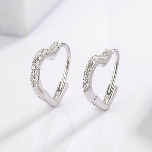 925 Sterling Silver Zircon Heart Shape Earrings Set